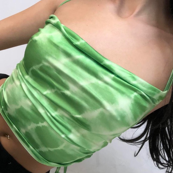 GREEN COWL NECK TOP - Picture 3 of 4